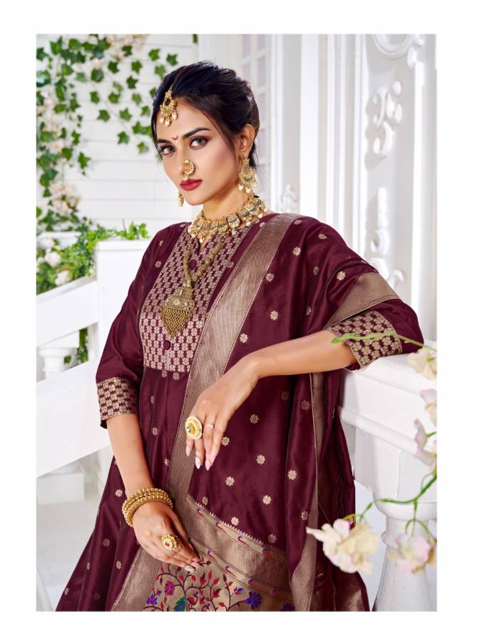 Poonam Paithni Festive Wear Gown Style Wholesale Anarkali Kurtis Catalog

